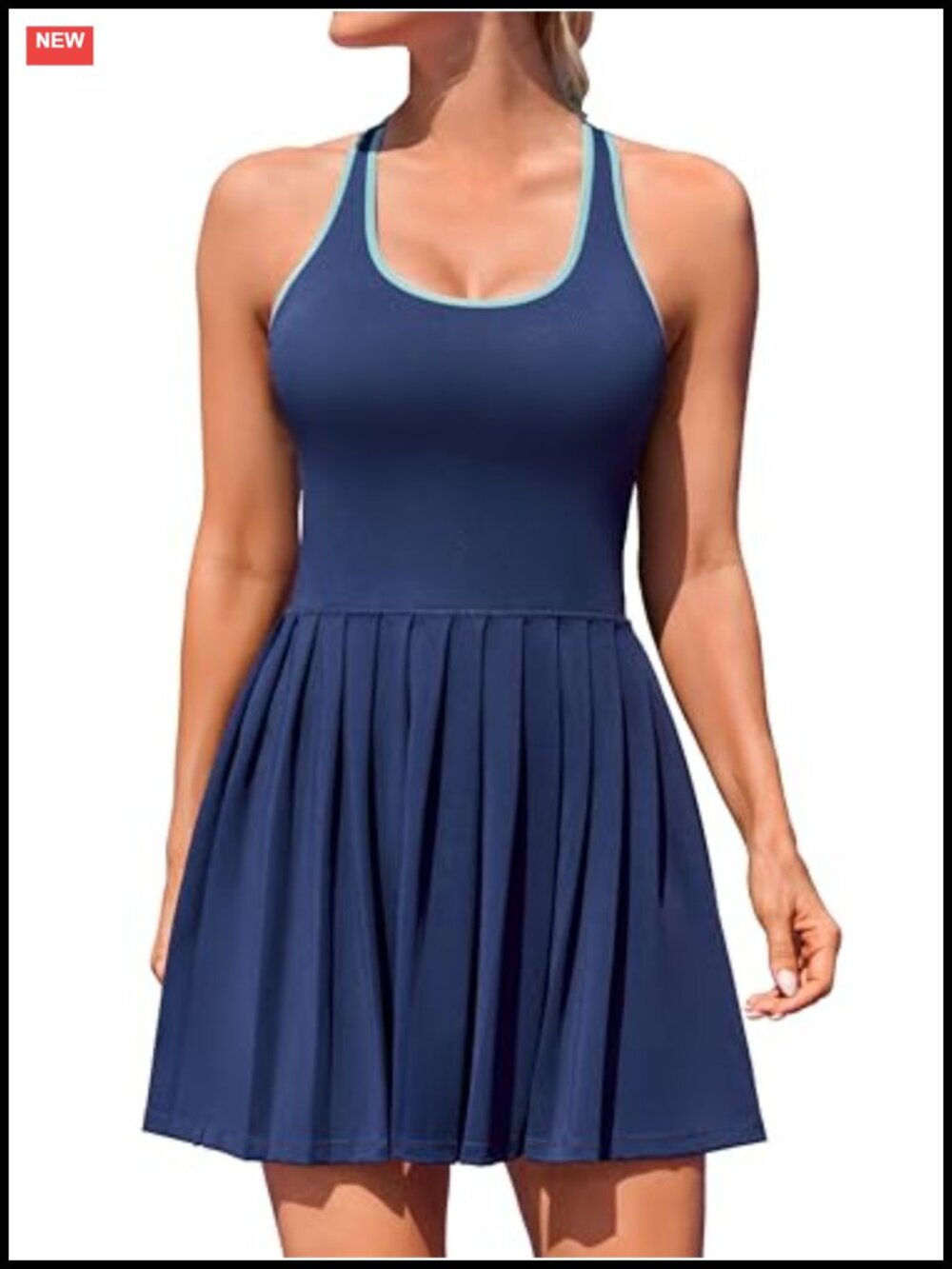 Tennis Dress with Built in Shorts and Bra Seamless Athletic Golf Dress